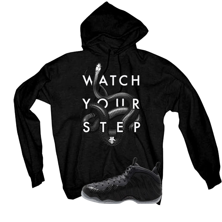 NIKE FOAMPOSITE ONE CARBON FIBER Matching T-Shirt, Sweatshirts & Hoodies Black T-Shirt (Watch Your Step)| illcurrency