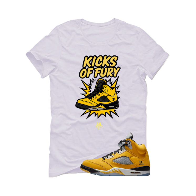 Air Jordan 5 Tokyo Matching T-Shirt, Sweatshirts & Hoodies White T-Shirt (Kicks Of Fury)| illcurrency
