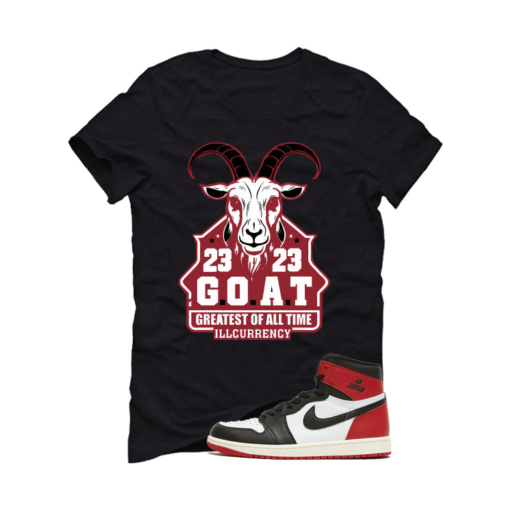 Air Jordan 1 High OG Black Toe Reimagined Black T-Shirt (GOAT 23)| illcurrency