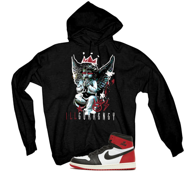 Air Jordan 1 High OG Black Toe Reimagined Black T-Shirt (Graffiti Angel)| illcurrency