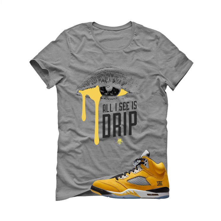 Air Jordan 5 Tokyo Matching T-Shirt, Sweatshirts & Hoodies Grey T-Shirt (All I See Is Drip)| illcurrency