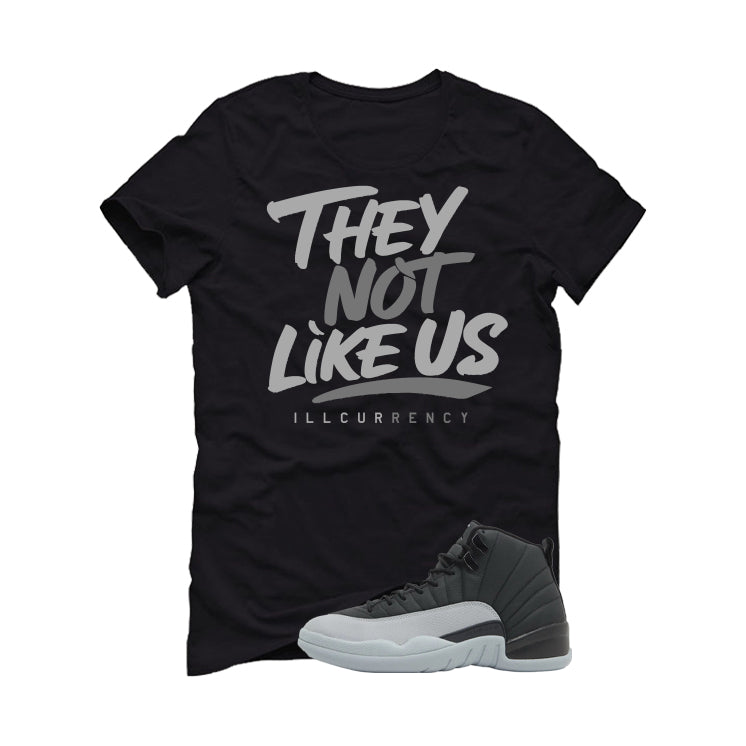 Air Jordan 12 Black/Wolf Grey Black T-Shirt (They not like us)| illcurrency