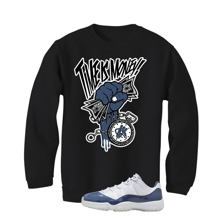 Air Jordan 11 Low Diffused Blue Black T-Shirt (Time Is Money)| illcurrency