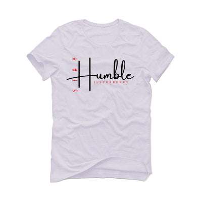 Air Jordan 4 "Red Cement" White T-Shirt (Stay Humble)