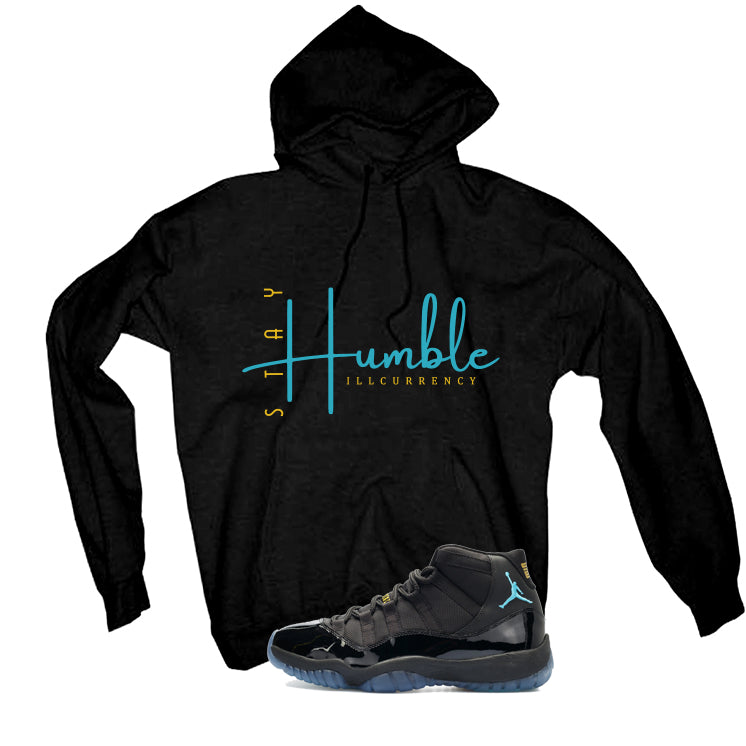 Air Jordan 11 Gamma Blue Matching T-Shirt, Sweatshirts & Hoodies Black T-Shirt (Stay Humble)| illcurrency