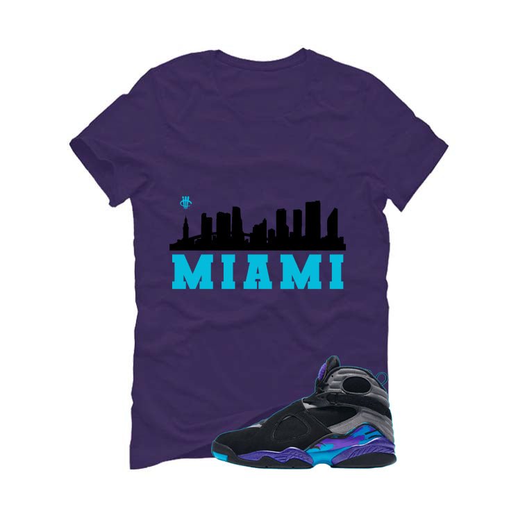 Air Jordan 8 OG Aqua Purple T-Shirt (Miami)| illcurrency