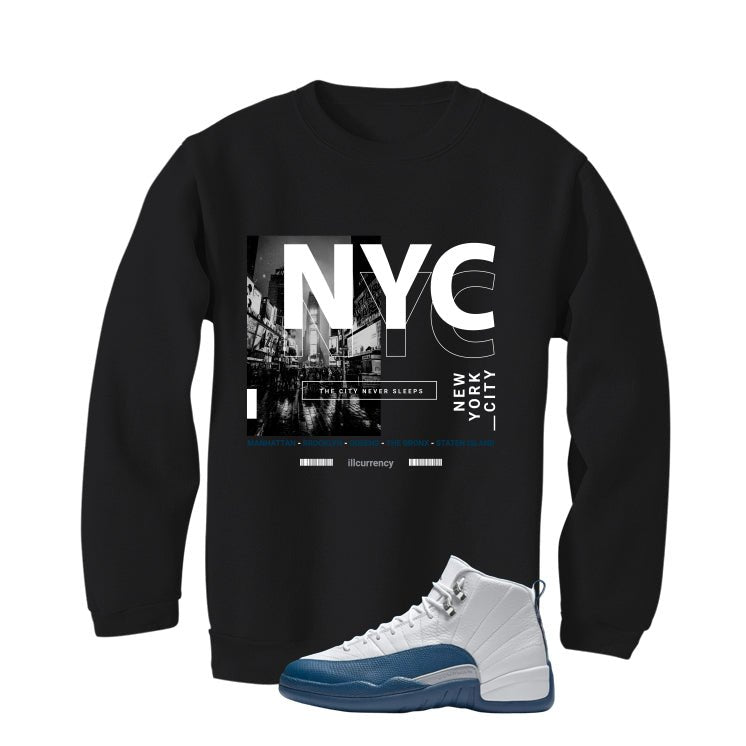 Air Jordan 12 French Blue Black T-Shirt (City Never Sleeps)| illcurrency
