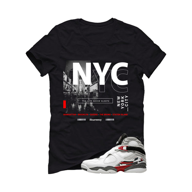 Air Jordan 8 Bugs Bunny Matching T-Shirt, Sweatshirts & Hoodies Black T-Shirt (City Never Sleeps)| illcurrency