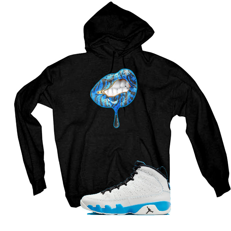 Air Jordan 9 “Powder Blue” | illcurrency Black T-Shirt (LIPS UNSEALED)