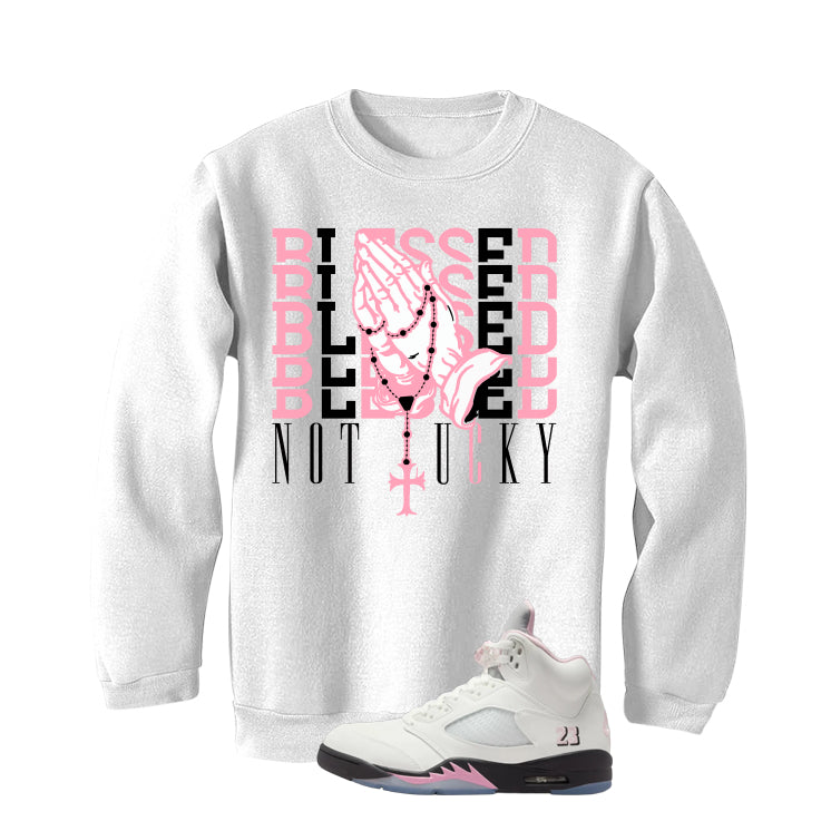 Air Jordan 5 OG 35th Anniversary Matching T-Shirt, Sweatshirts & Hoodies White T-Shirt (Blessed not lucky)| illcurrency