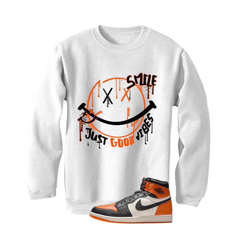 Air Jordan 1 High OG Shattered Backboard White T-Shirt (Smile)| illcurrency