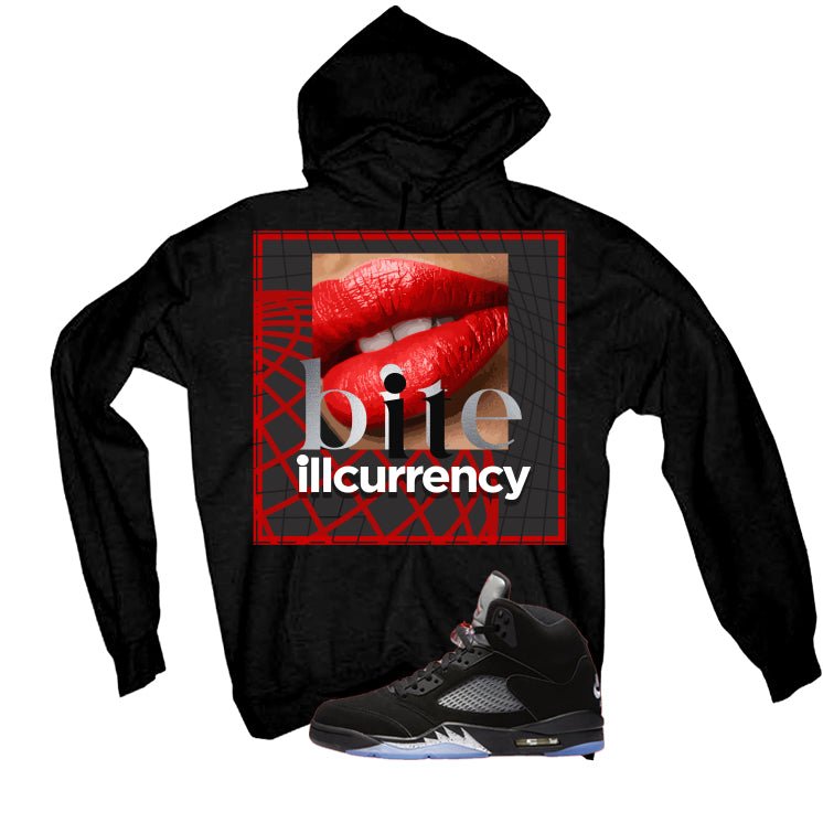 Air Jordan 5 Black Metallic Reimagined Black T-Shirt (Bite It)| illcurrency
