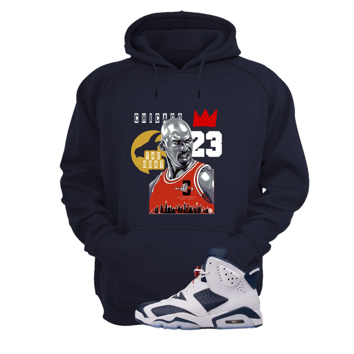 Air Jordan 6 Olympic Navy Blue T-Shirt (GOAT)| illcurrency