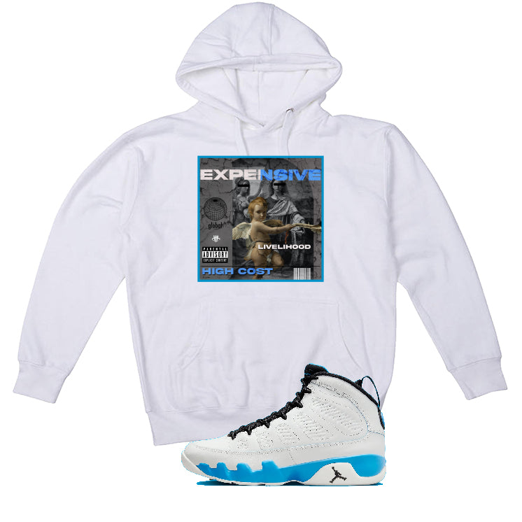 Air Jordan 9 “Powder Blue” | illcurrency White T-Shirt (EXPENSIVE LIVELIHOOD)