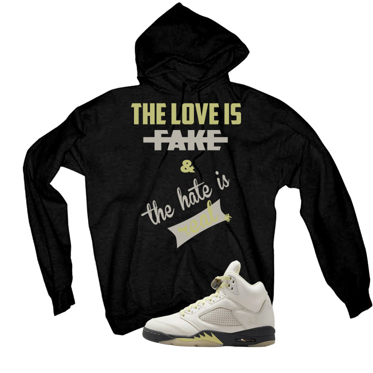 Air Jordan 5 WMNS Luminous Green Black T-Shirt (Love Is Fake)| illcurrency