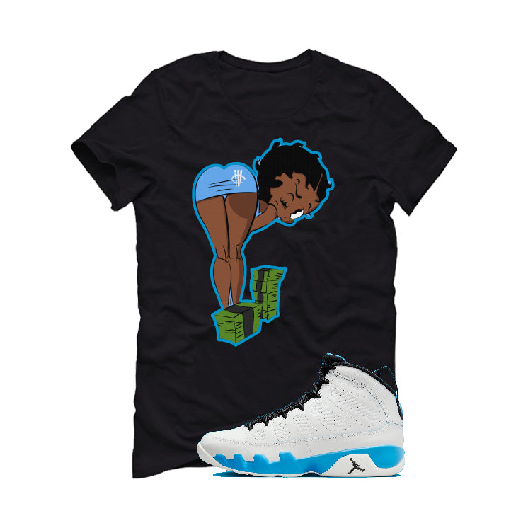 Air Jordan 9 “Powder Blue” | illcurrency Black T-Shirt (BOO)