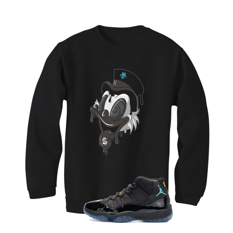 Air Jordan 11 Gamma Blue Matching T-Shirt, Sweatshirts & Hoodies Black T-Shirt (Money Duck)| illcurrency