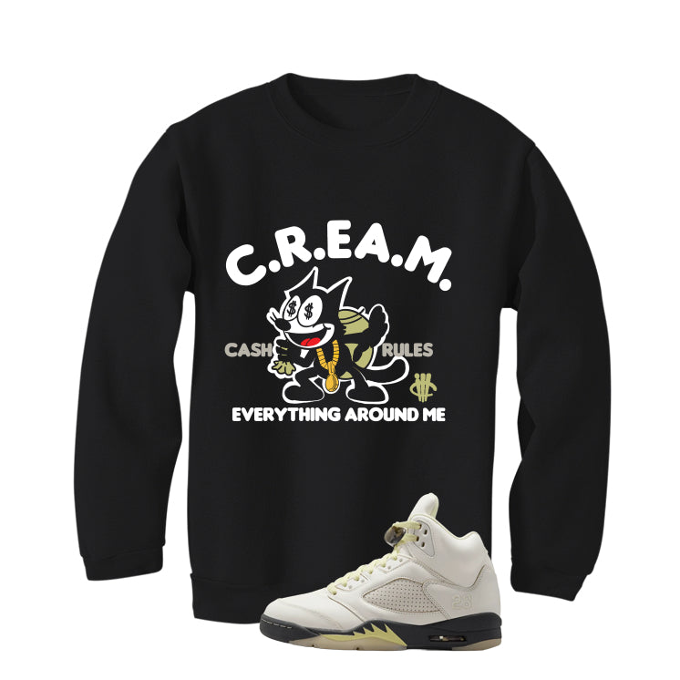 Air Jordan 5 WMNS Luminous Green Black T-Shirt (Cream)| illcurrency