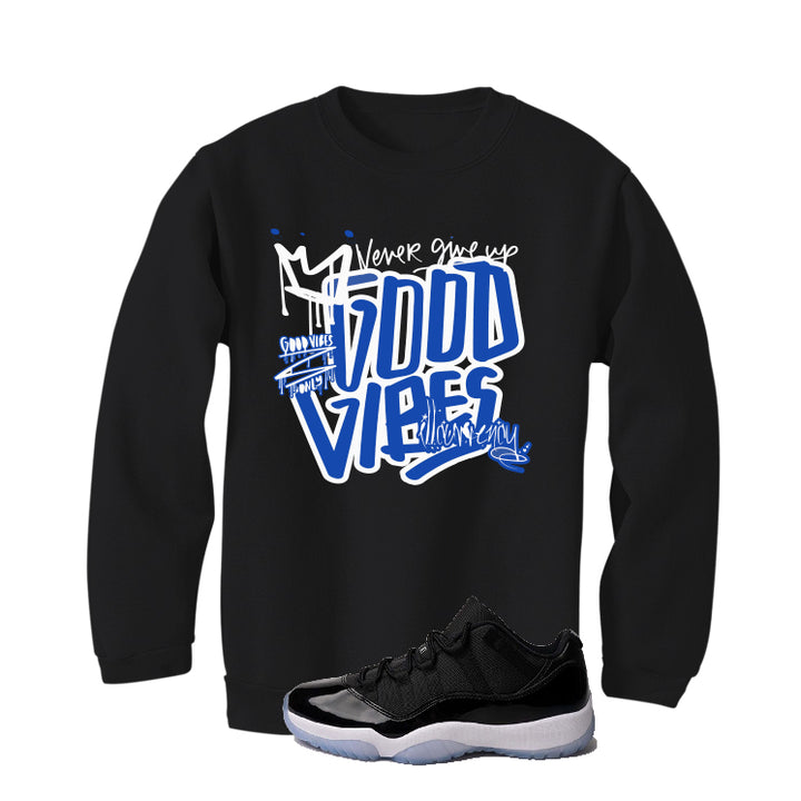 Air Jordan 11 Low “Space Jam” | illcurrency Black T-Shirt (Good Vibes)