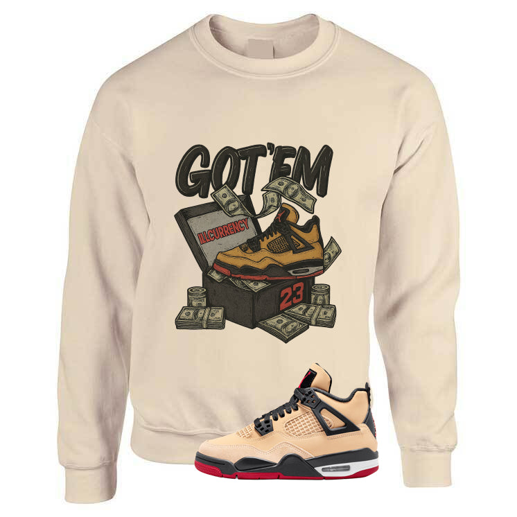 Air Jordan 4 Pizza (GS) Tan T-Shirt (Got Em)| illcurrency