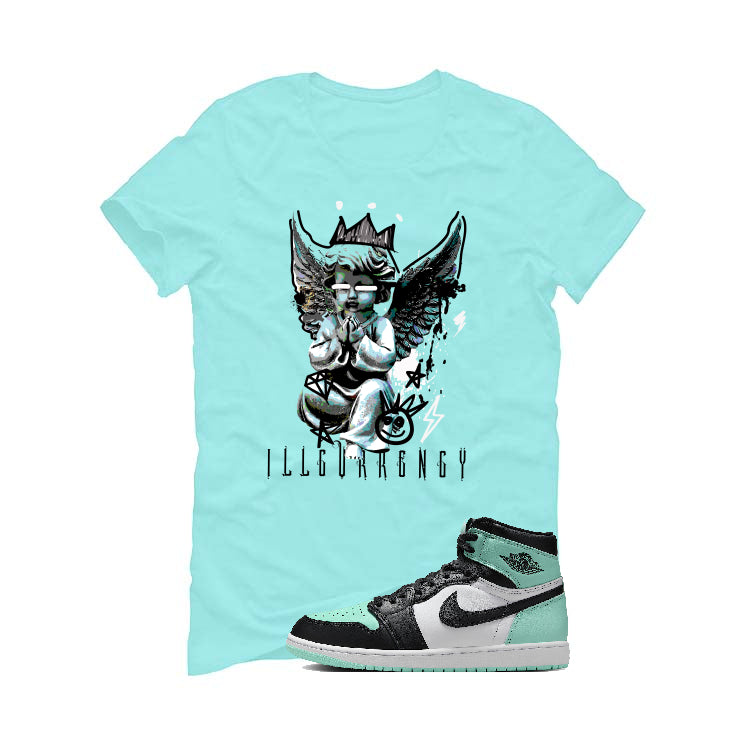 Air Jordan 1 High OG “Green Glow” | illcurrency Mint Green T-Shirt (Graffiti Angel)