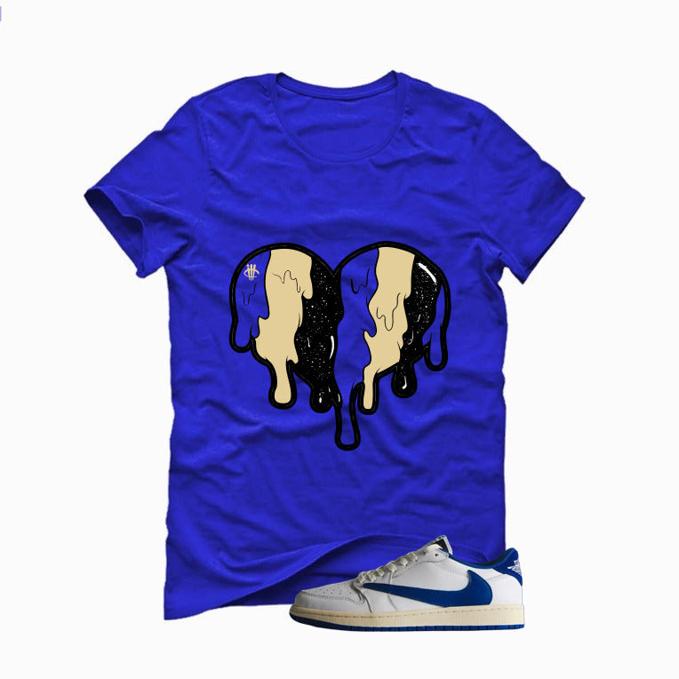 Travis Scott x Fragment x Air Jordan 1 Low OG 2025 Matching T-Shirt, Sweatshirts & Hoodies Royal Blue T-Shirt (Heart)| illcurrency