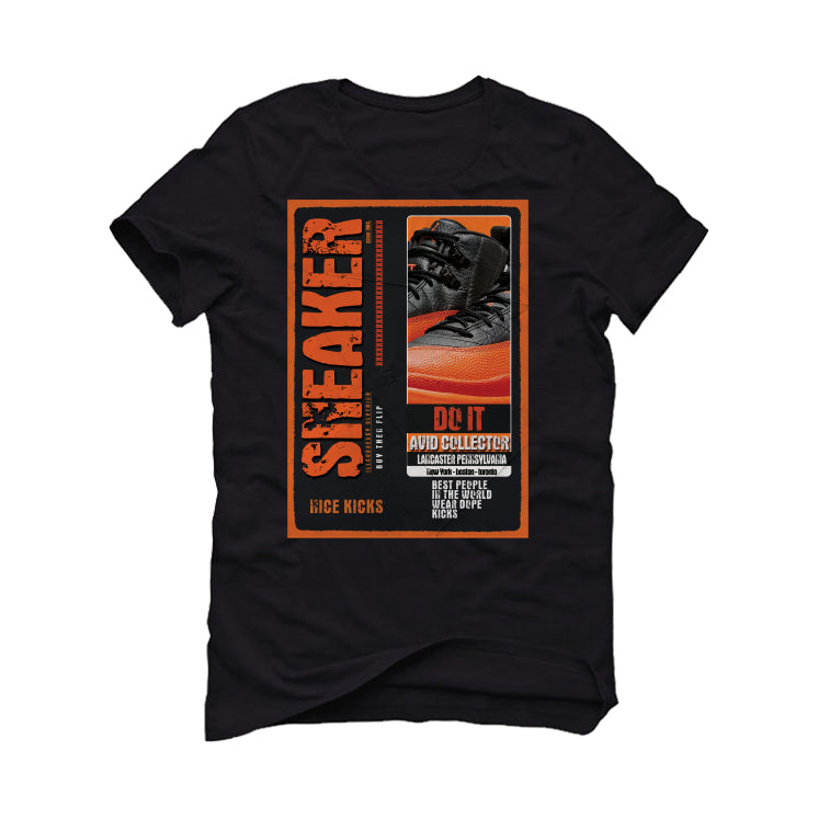 Air Jordan 12 “Brilliant Orange” Black T-Shirt (SNEAKERS COLLECTOR)