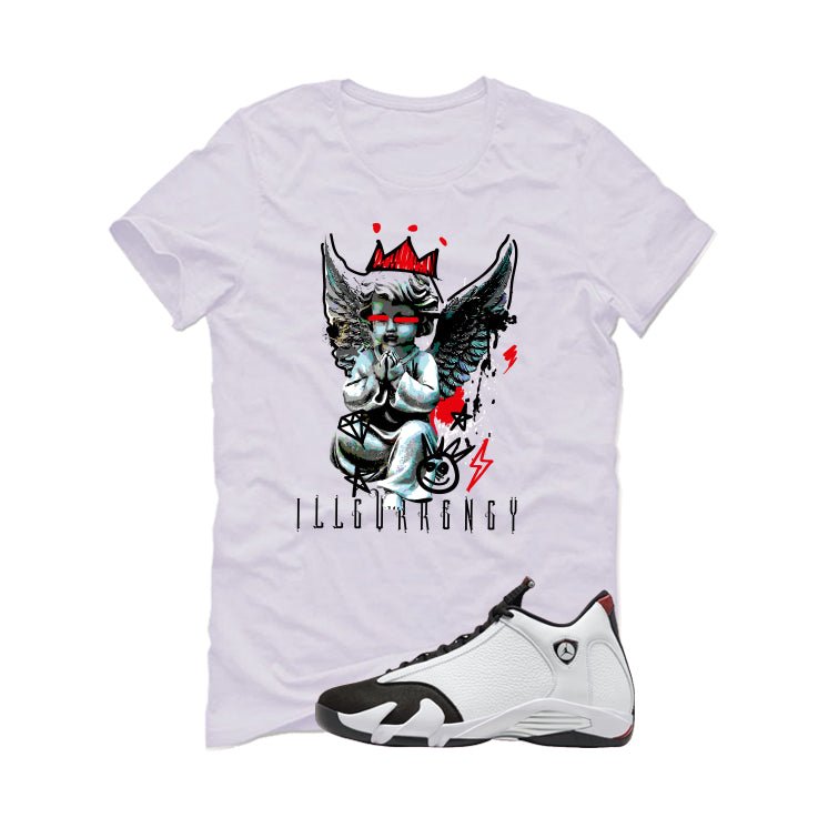 Air Jordan 14 Black Toe White T-Shirt (Graffiti Angel)| illcurrency