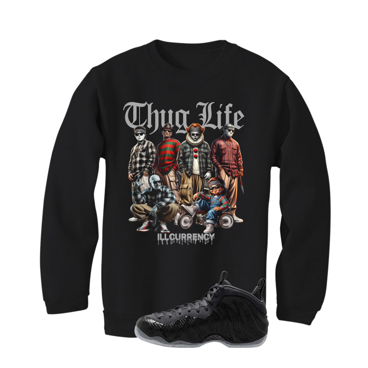 NIKE FOAMPOSITE ONE CARBON FIBER Matching T-Shirt, Sweatshirts & Hoodies Black T-Shirt (Thug Life Halloween)| illcurrency