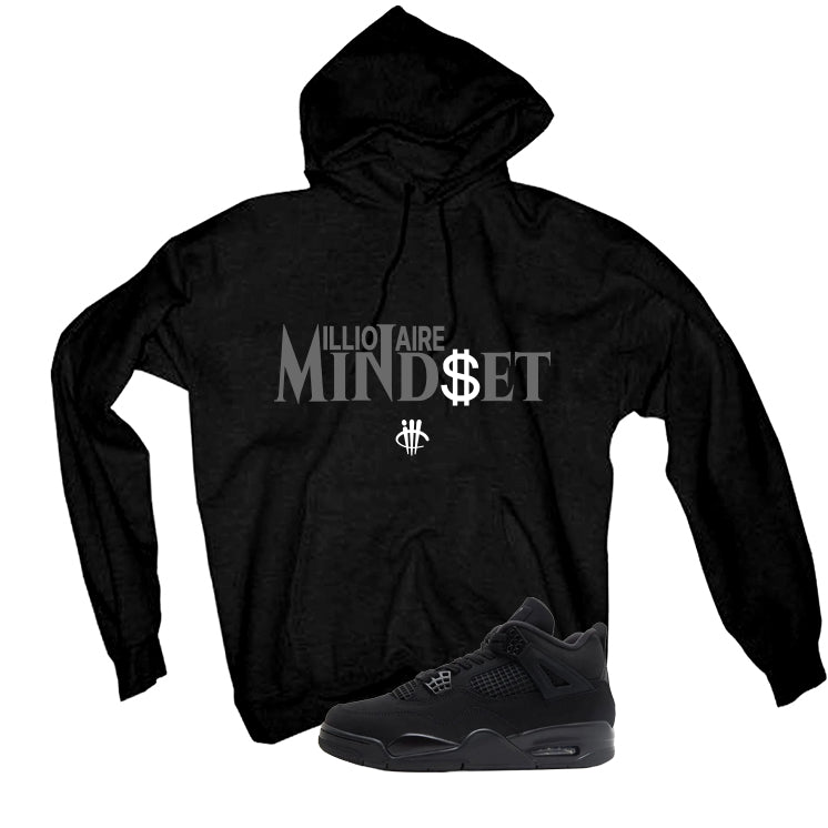 Air Jordan 4 Black Cat Matching T-Shirt, Sweatshirts & Hoodies Black T-Shirt (Millionaire Mindset)| illcurrency