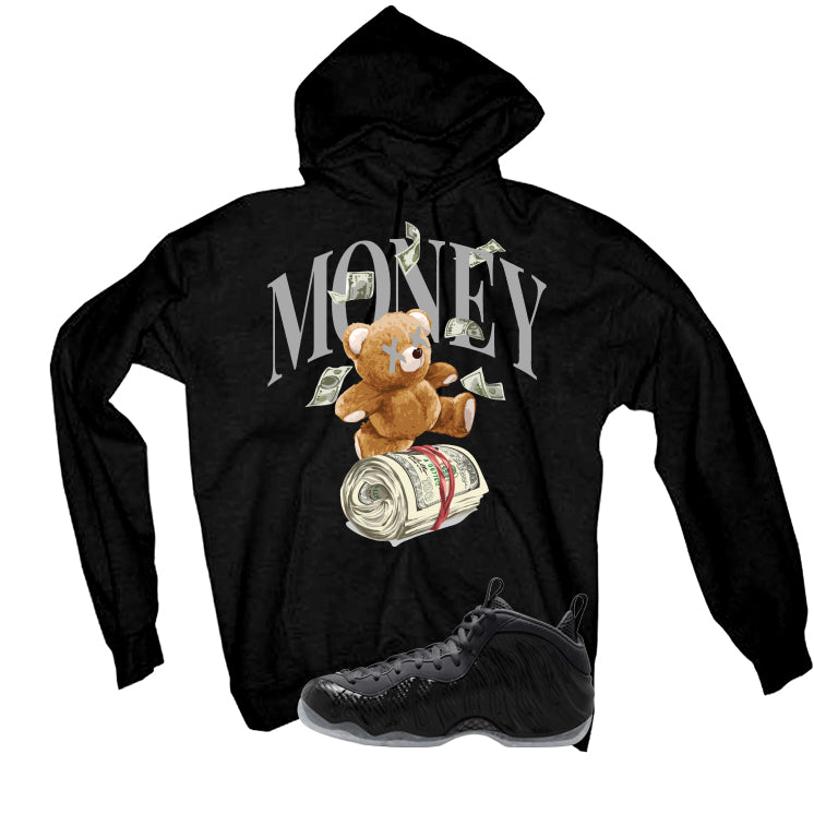 NIKE FOAMPOSITE ONE CARBON FIBER Matching T-Shirt, Sweatshirts & Hoodies Black T-Shirt (Money Bear)| illcurrency