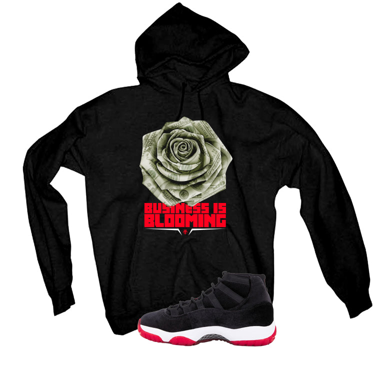 Air Jordan 11 Bred Velvet Black T-Shirt (Business is Blooming)| illcurrency