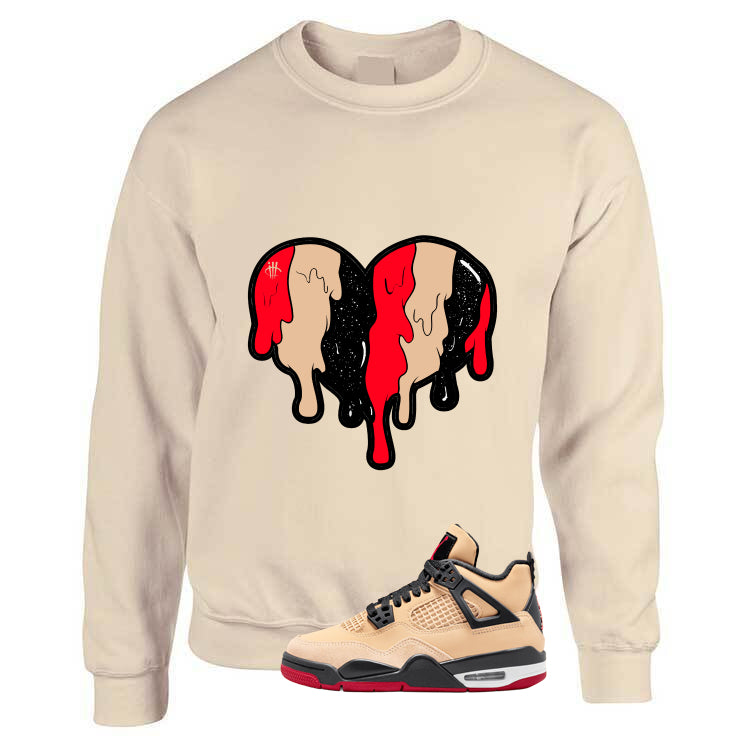 Air Jordan 4 Pizza (GS) Tan T-Shirt (Heart)| illcurrency