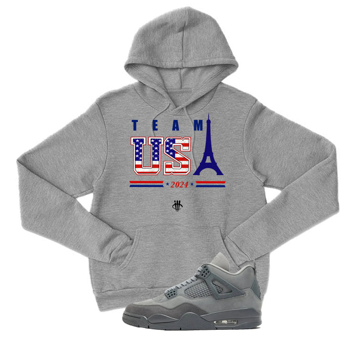 Air Jordan 4 Paris Olympics Grey T-Shirt (Team USA 2024)| illcurrency