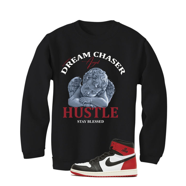 Air Jordan 1 High OG Black Toe Reimagined Black T-Shirt (Dream Chaser Angel)| illcurrency