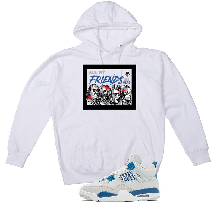 Air Jordan 4 “Military Blue” | illcurrency White T-Shirt (all my friends are dead)