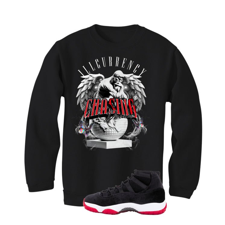 Air Jordan 11 Bred Velvet Black T-Shirt (Chasing Dreams)| illcurrency