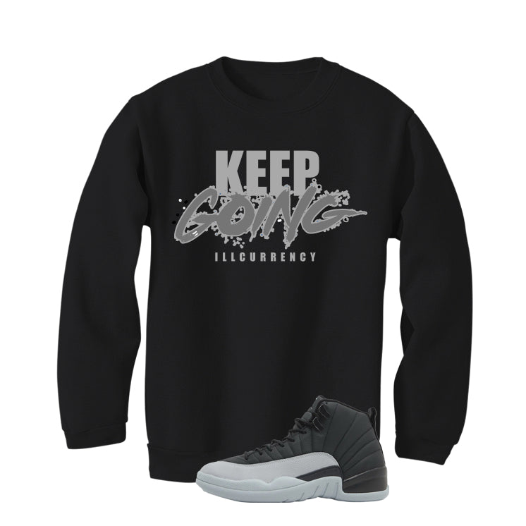 Air Jordan 12 Black/Wolf Grey Black T-Shirt (keep Going)| illcurrency