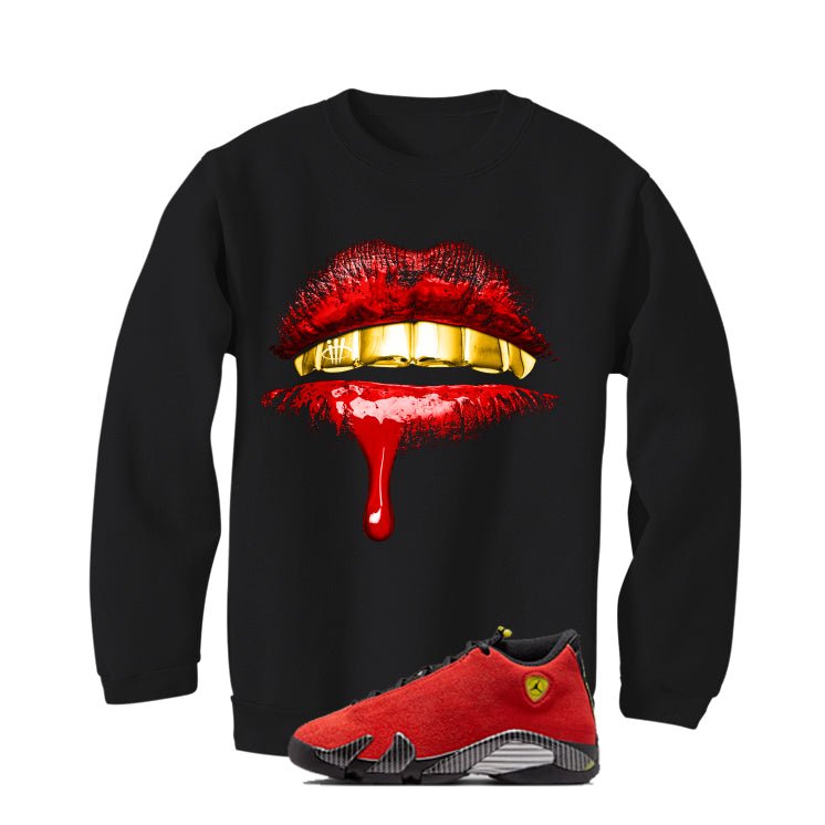 Air Jordan 14 Ferrari Black T-Shirt (Lips)| illcurrency