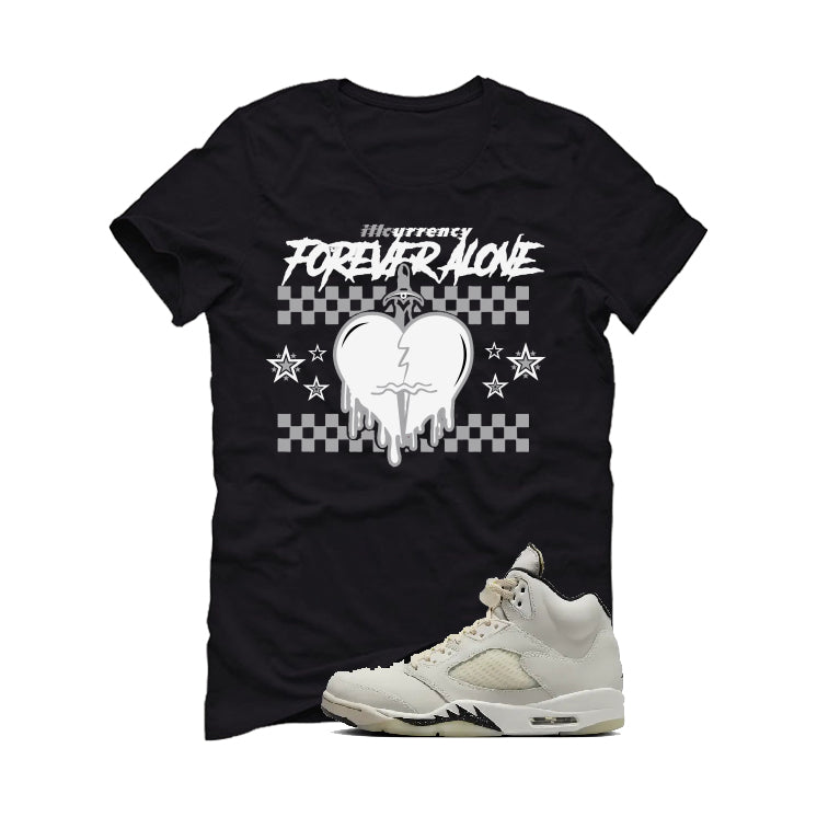 Air Jordan 5 SE “Sail” | illcurrency Black T-Shirt (Forever Alone)