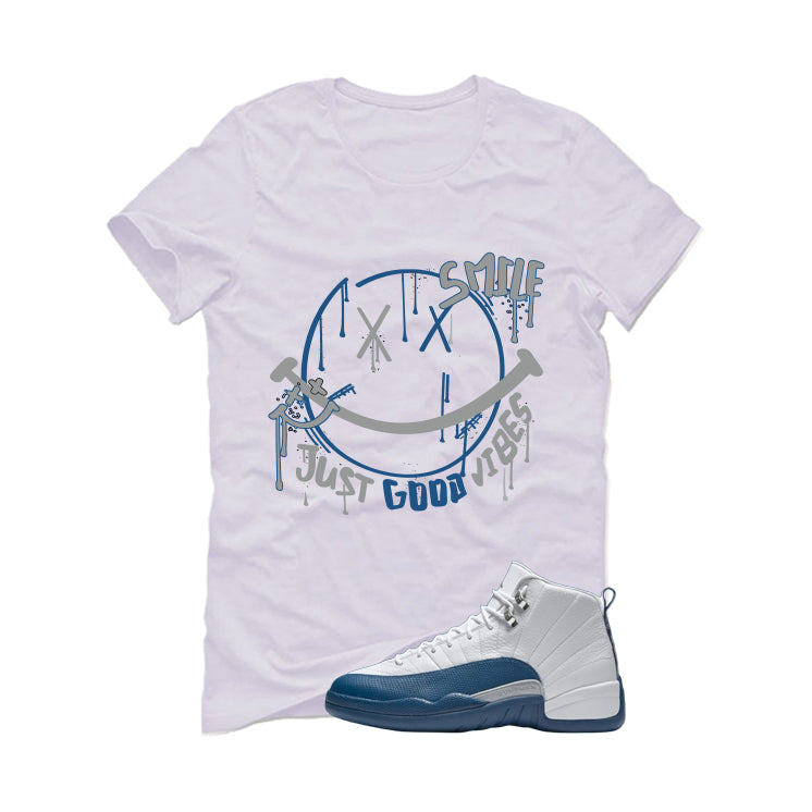 Air Jordan 12 French Blue White T-Shirt (Smile)| illcurrency