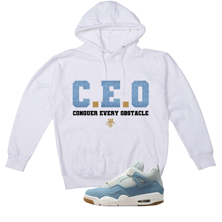 Air Jordan 4 Denim Worn Blue White T-Shirt (Ceo)| illcurrency