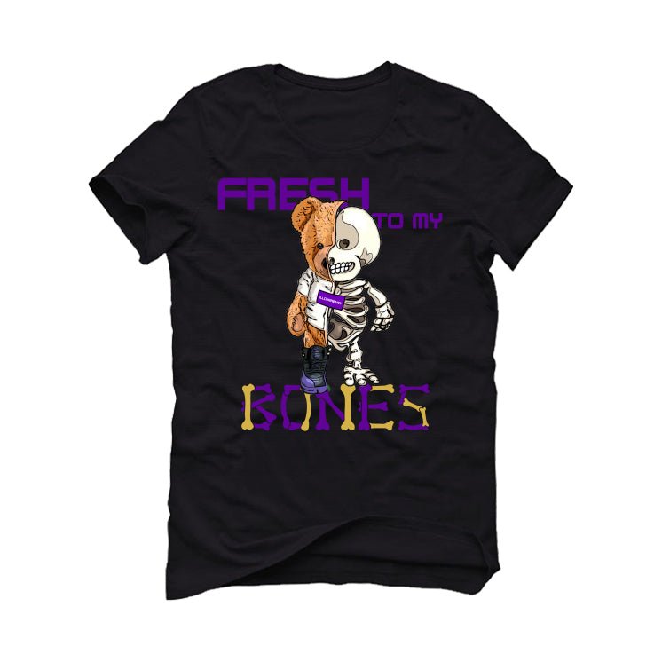 Air Jordan 12 Field Purple -  Black T-Shirt (Fresh to my bones)