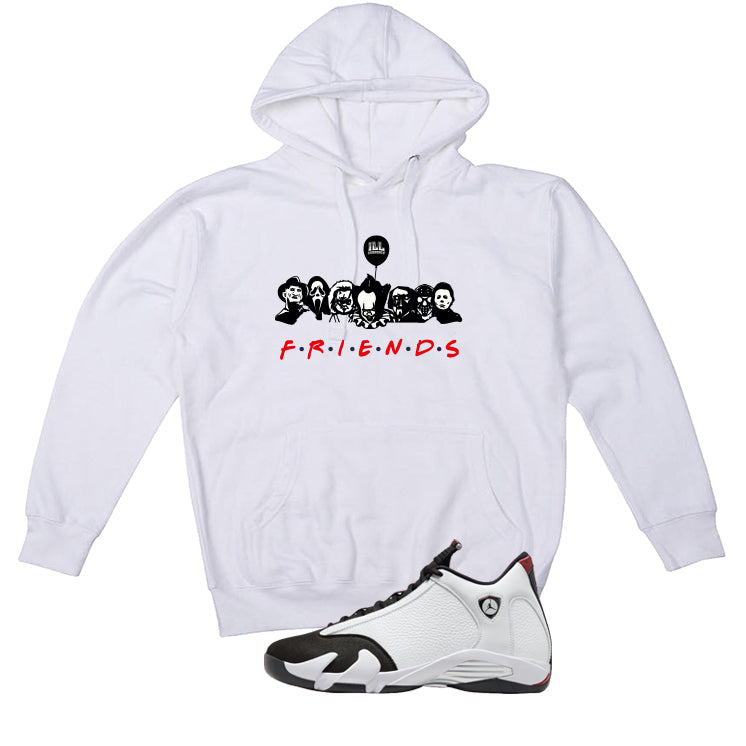 Air Jordan 14 Black Toe White T-Shirt (Friends)| illcurrency