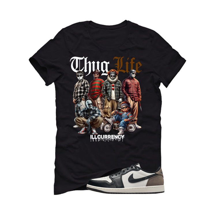 Air Jordan 1 Low OG Mocha Black T-Shirt (Thug Life Halloween)| illcurrency