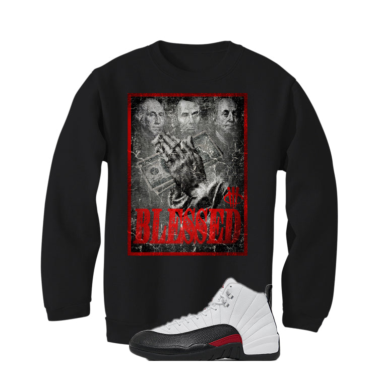 Air Jordan 12 “Red Taxi” | illcurrency Black T-Shirt (BLESSED FORTUNE)