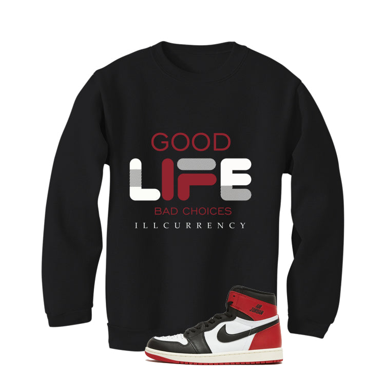 Air Jordan 1 High OG Black Toe Reimagined Black T-Shirt (Bad Choices)| illcurrency