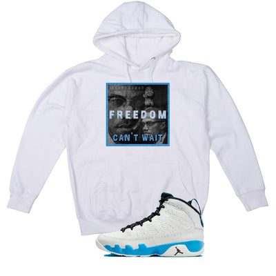 Air Jordan 9 “Powder Blue” | illcurrency White T-Shirt (FREEDOM CAN'T WAIT)