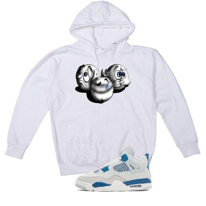 Air Jordan 4 “Military Blue” | illcurrency White T-Shirt (SEE NO EVIL)