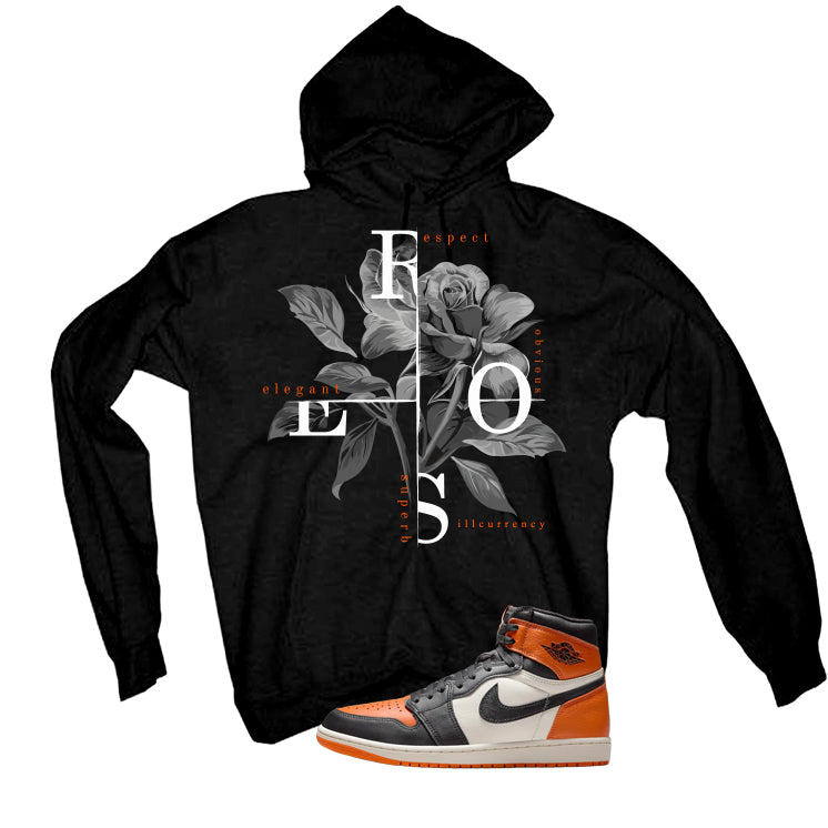 Air Jordan 1 High OG Shattered Backboard Black T-Shirt (Roses)| illcurrency